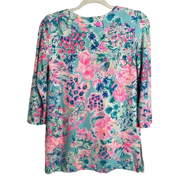 Lilly Pulitzer Justina SPF 50+ Tunic Gypsea Serene Blue Size XS - Picture 3 of 8